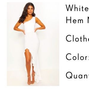 Pretty Little Thing one shoulder white dress